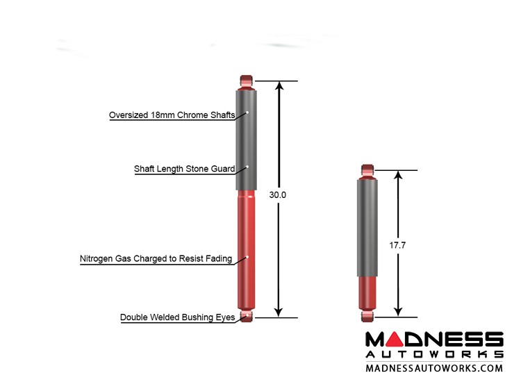 Jeep Wrangler JL RockSport Long Travel Shock Front & Rear